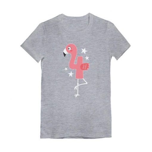 Flamingo 4th Birthday Gift T-shirt ZK01