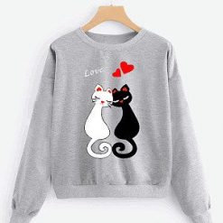 Black White Cat LOve Sweatshirt YT18M0