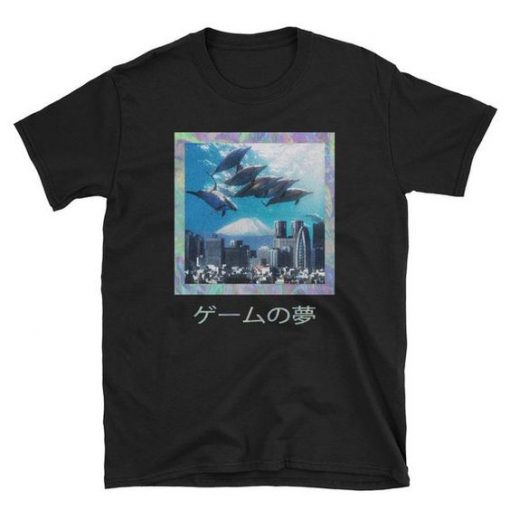 Vaporwave Dolphins T-Shirt ND4M0